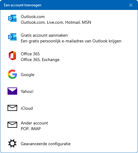 App Mail: account aanmaken