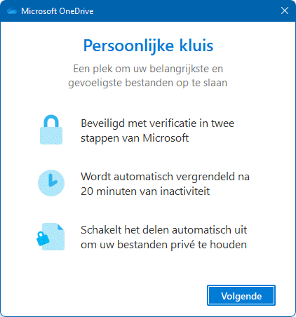 OneDrive Persoonlijke kluis