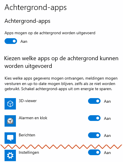 Op de achtergrond uitvoeren van apps