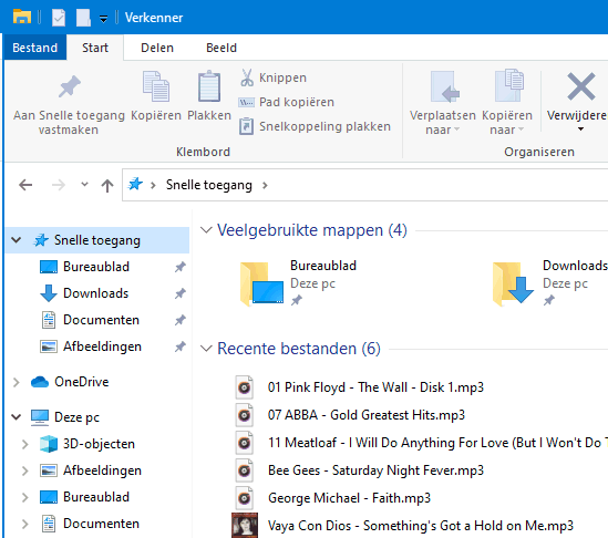 Windows Verkenner: bestanden in Snelle toegang
