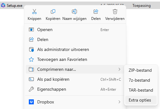 Windows Verkenner: bestanden zippen/archiveren