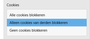 Edge: cookies van derden blokkeren