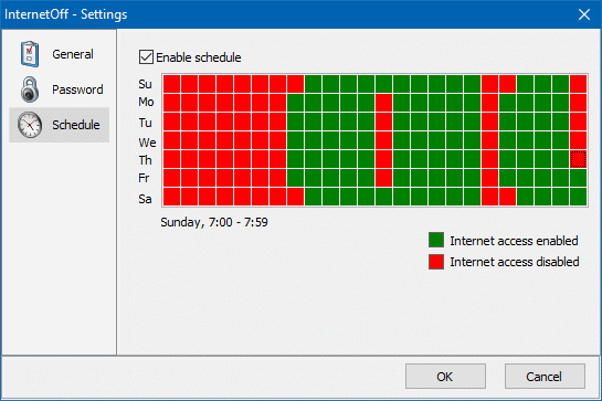 InternetOff: internet uitschakeleen volgens een weekschama