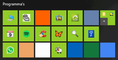 Lege tegels in het startmenu