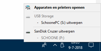 veilig uitwerpen USB-stick, externe schijf en andersoortige opslag